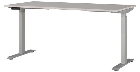 SCHREIBTISCH 160/80/72-118 cm in Silberfarben, Kaschmir - Kaschmir/Silberfarben, MODERN, Holzwerkstoff/Metall (160/80/72-118cm) - Novel