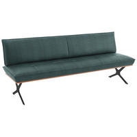 SITZBANK in Holz, Textil Schwarz, Nussbaumfarben, Petrol  - Nussbaumfarben/Petrol, Design, Holz/Textil (194/88/66cm) - Koinor