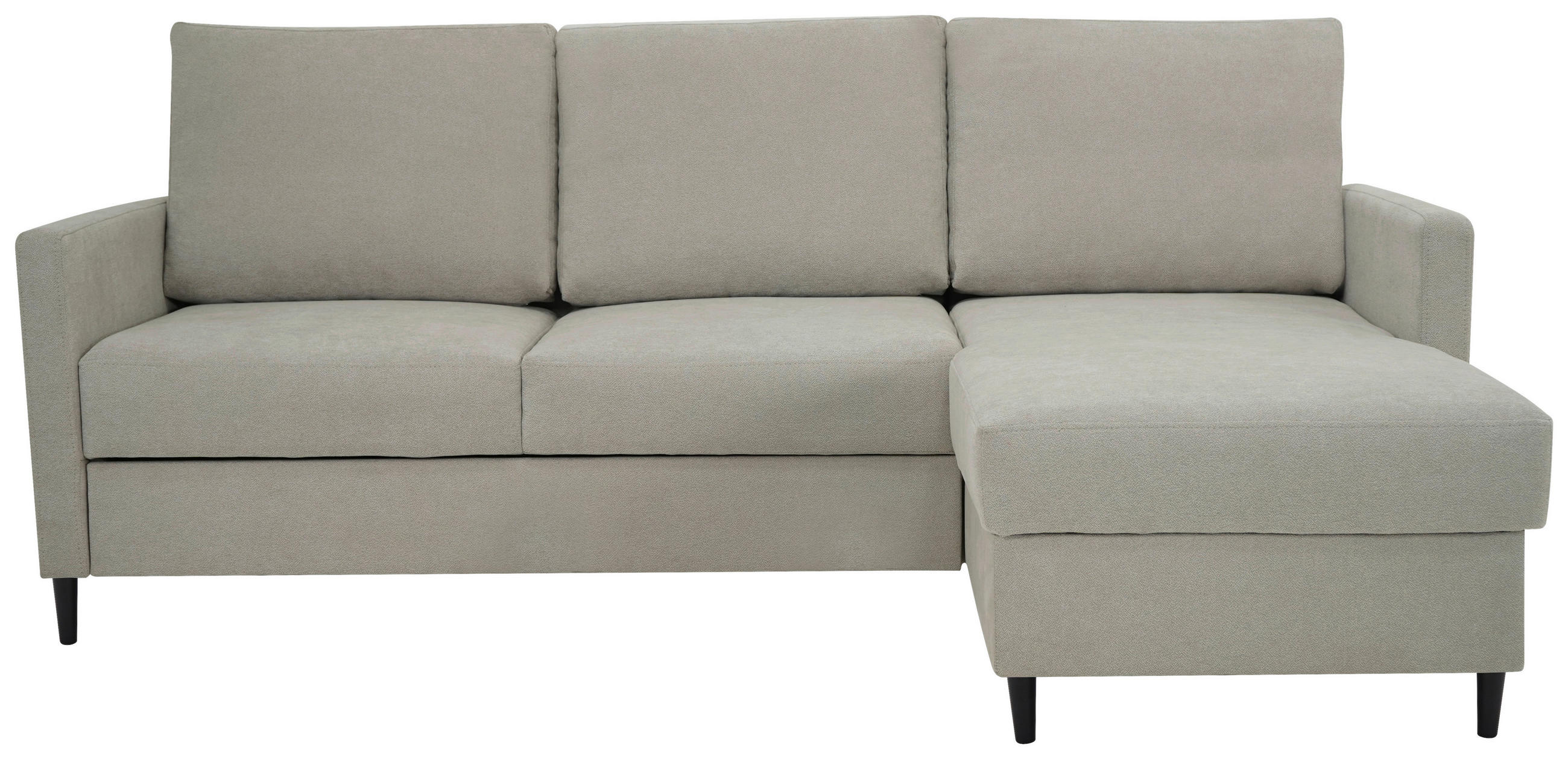 ECKSOFA Beige Chenille  - Beige/Schwarz, KONVENTIONELL, Holz/Textil (159/221cm) - Carryhome