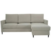ECKSOFA Beige Chenille  - Beige/Schwarz, KONVENTIONELL, Holz/Textil (159/221cm) - Carryhome
