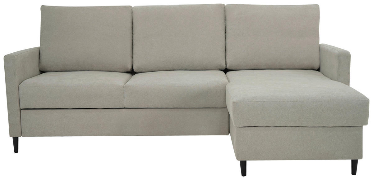 ECKSOFA Beige Chenille  - Beige/Schwarz, KONVENTIONELL, Holz/Textil (159/221cm) - Carryhome