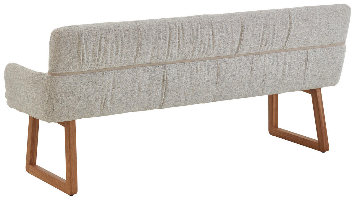 SITZBANK 200/86/68 cm Mikrofaser Naturfarben Wildeiche massiv  - Wildeiche/Naturfarben, Design, Holz/Textil (200/86/68cm) - Valdera
