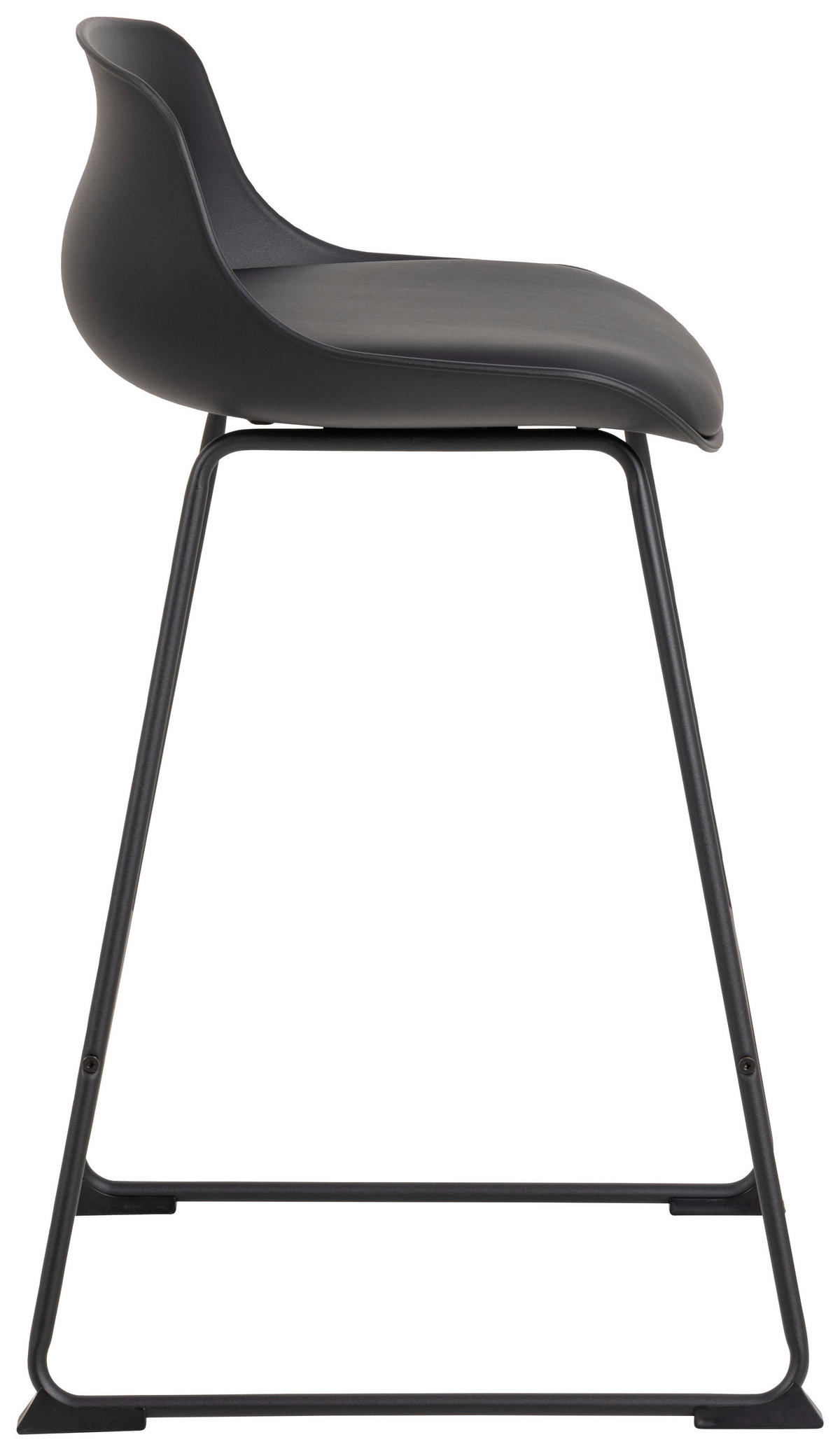 BARHOCKER Lederlook (vegan) Schwarz  - Schwarz, MODERN, Textil/Metall (50/84/49cm) - MID.YOU