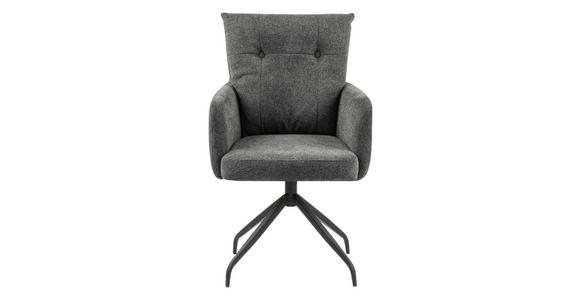 ARMLEHNSTUHL Grau, Schwarz - Schwarz/Grau, Design, Textil/Metall (60/92/67cm) - Novel