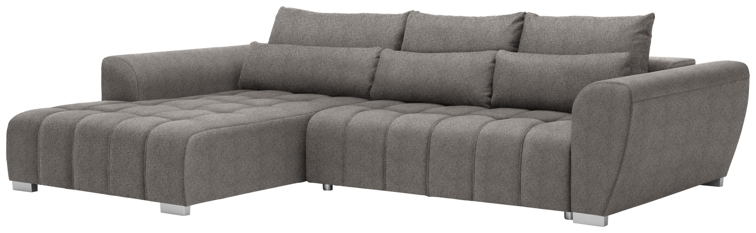 ECKSOFA in Webstoff Hellbraun  218/304 cm  - Hellbraun/Silberfarben, MODERN, Kunststoff/Textil (218/304cm) - Carryhome