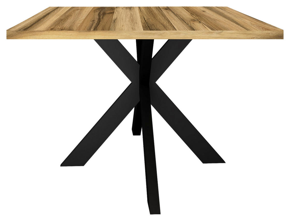 ESSTISCH in Metall, Holzwerkstoff 160/90/78 cm   - Plankeneiche/Schwarz, MODERN, Holzwerkstoff/Metall (160/90/78cm) - Livetastic