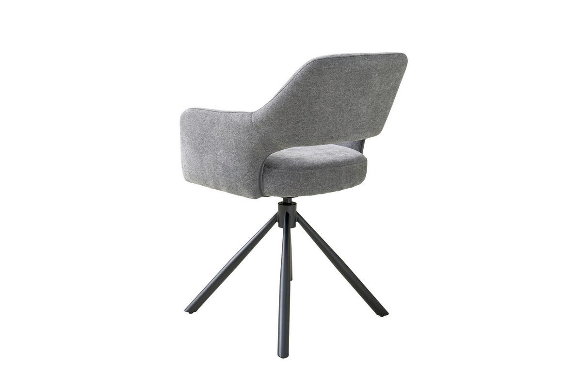 ARMLEHNSTUHL  Sitzfläche 360° drehbar Webstoff  Grau, Schwarz  - Schwarz/Grau, MODERN, Textil/Metall (58/84/61cm) - Schöner Wohnen