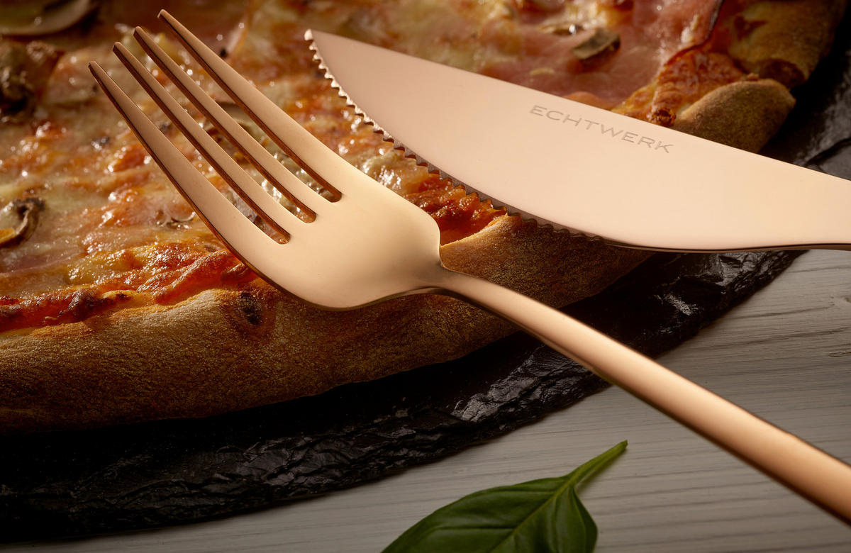 PIZZABESTECK   - Kupferfarben, Basics, Metall (23cm) - Echtwerk