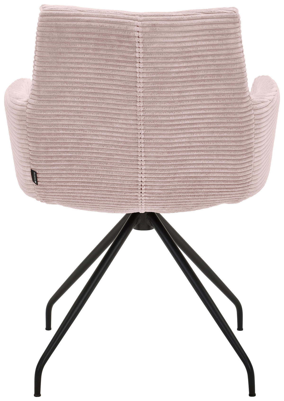 ARMLEHNSTUHL  in Cord  - Hellrosa/Schwarz, Design, Textil/Metall (61/85/64cm) - Musterring