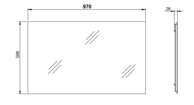 Thumbnail - Voleo Garderobe NEW York, Eiche, Kaschmir, Glas, Holzwerkstoff, 3-teilig, 125x200x19 cm, Made in Germany, Garderobe, Gar...