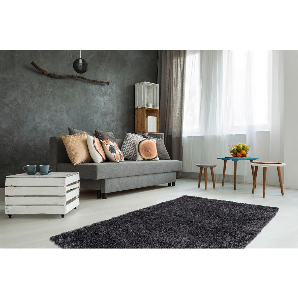 Thumbnail - Hochflorteppich Diamond 700 Anthrazit, Anthrazit, Textil, Uni, rechteckig, 120x170 cm, pflegeleicht, Teppiche & Böden, T...