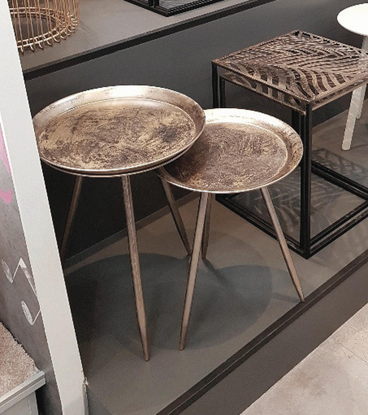 BEISTELLTISCH 47/47/38 cm Bronzefarben rund  - Bronzefarben, Trend, Metall (47/47/38cm)