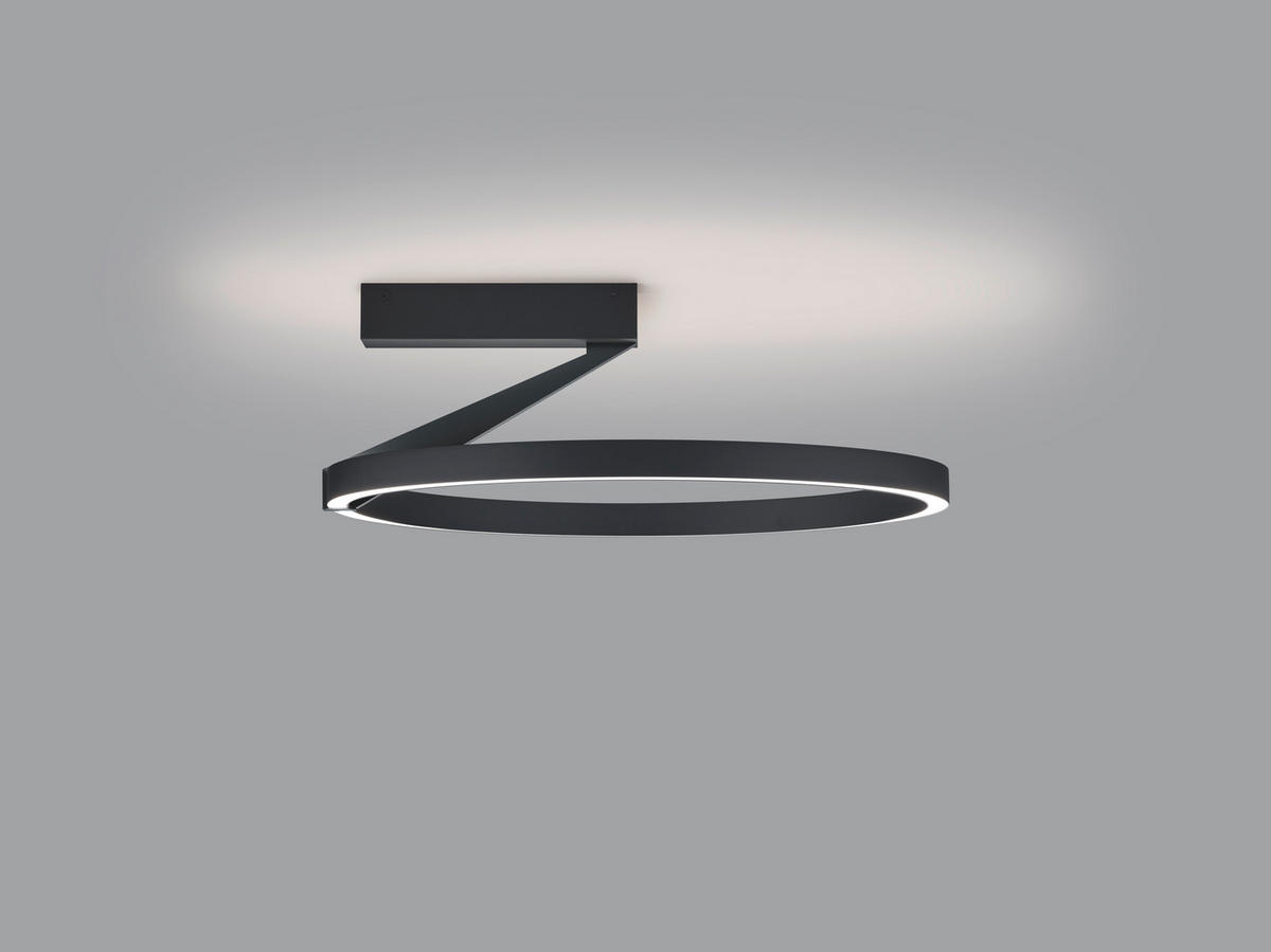 LED-DECKENLEUCHTE Elara 45/15.5 cm   - Schwarz, Design, Kunststoff/Metall (45/15.5cm) - Helestra