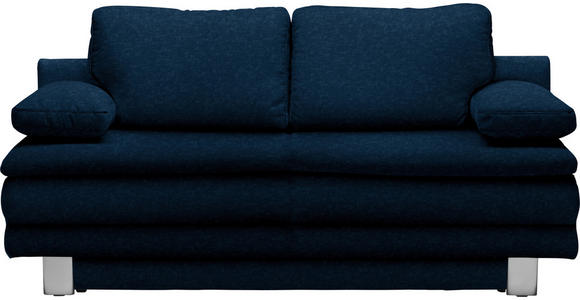 SCHLAFSOFA Dunkelblau - Chromfarben/Dunkelblau, Design, Textil/Metall (194/96/86cm) - Novel
