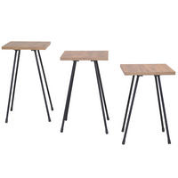 BEISTELLTISCHSET quadratisch Eichefarben  - Eichefarben/Schwarz, Design, Holzwerkstoff/Metall (29/29/52cm) - MID.YOU