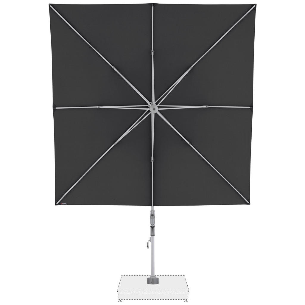 Thumbnail - Knirps Ampelschirm, Alu, Dunkelgrau, Textil, 320x320 cm, 360° drehbar, Knickgelenk, regenabweisend, UV-beständig, Sonnen...