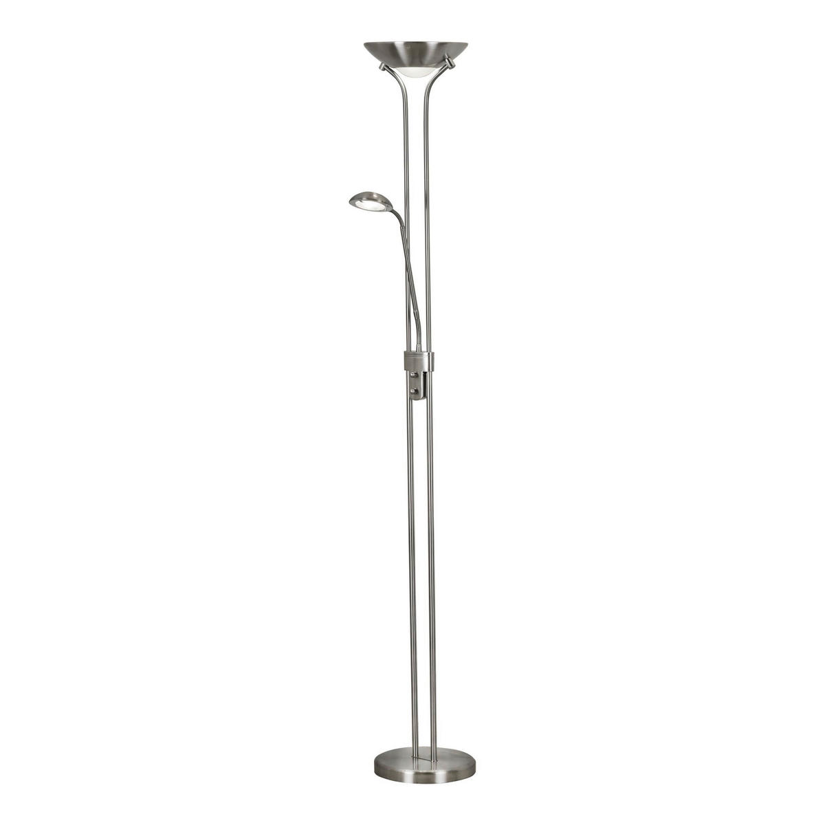 LED-STEHLEUCHTE 25.4/180 cm    - Silberfarben, Basics, Glas/Kunststoff (25.4/180cm) - Searchlight