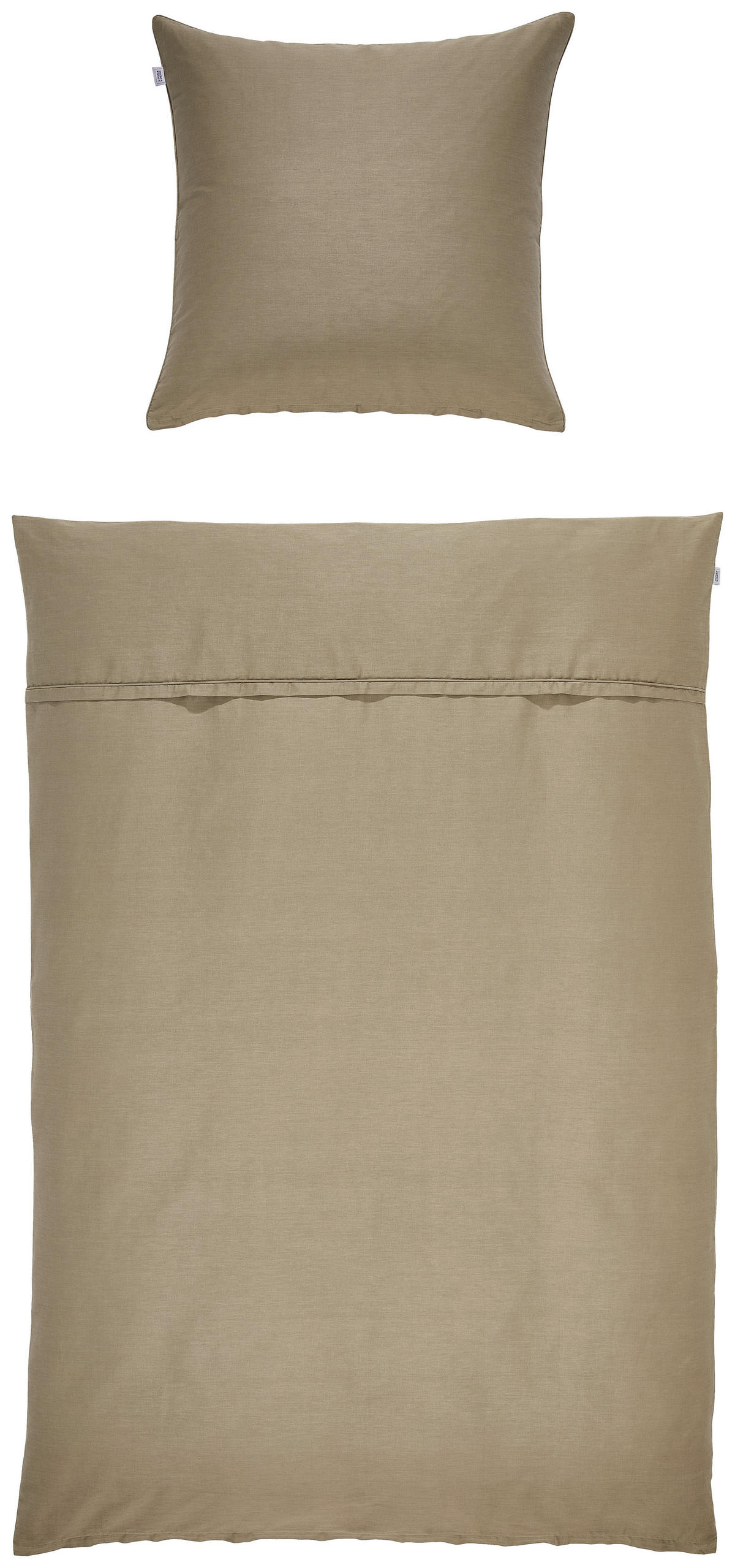 BETTWÄSCHE Schöner Wohnen - Pure oliv Satin 135/200 cm  - Creme/Mintgrün, Basics, Textil (135/200cm) - Schöner Wohnen