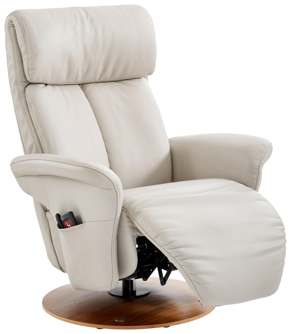 RELAXSESSEL in Leder Creme, Nussbaumfarben  - Nussbaumfarben/Creme, KONVENTIONELL, Leder/Holz (82/107/88cm) - Himolla