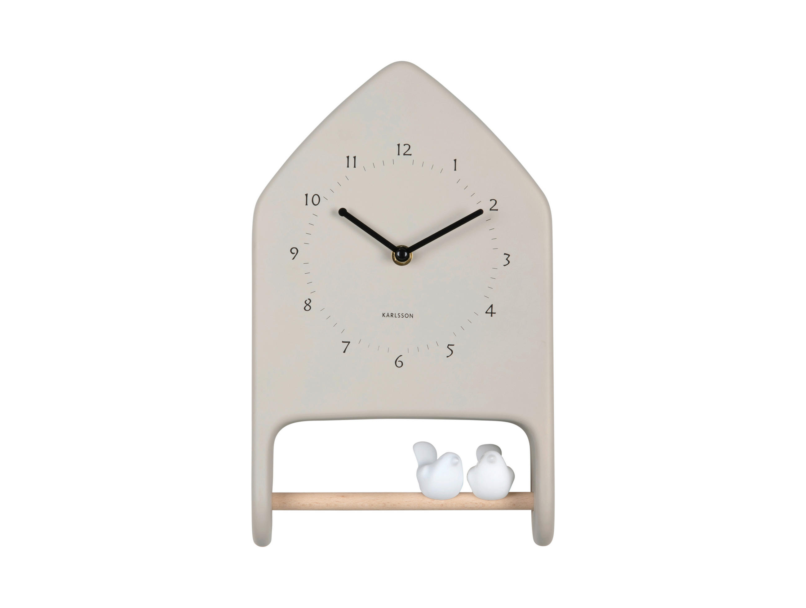 WANDUHR Love birds Grau 20/32/7 cm  - Grau, Basics, Kunststoff (20/32/7cm) - Karlsson