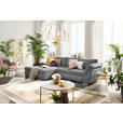 ECKSOFA in Flachgewebe Hellgrau  - Silberfarben/Hellgrau, Design, Textil/Metall (174/306cm) - Carryhome