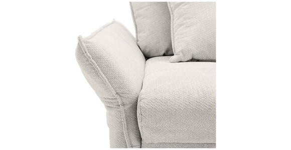 BIGSOFA  in Webstoff Weiß  - Schwarz/Weiß, KONVENTIONELL, Textil/Metall (282/94/127cm) - Ambia Home