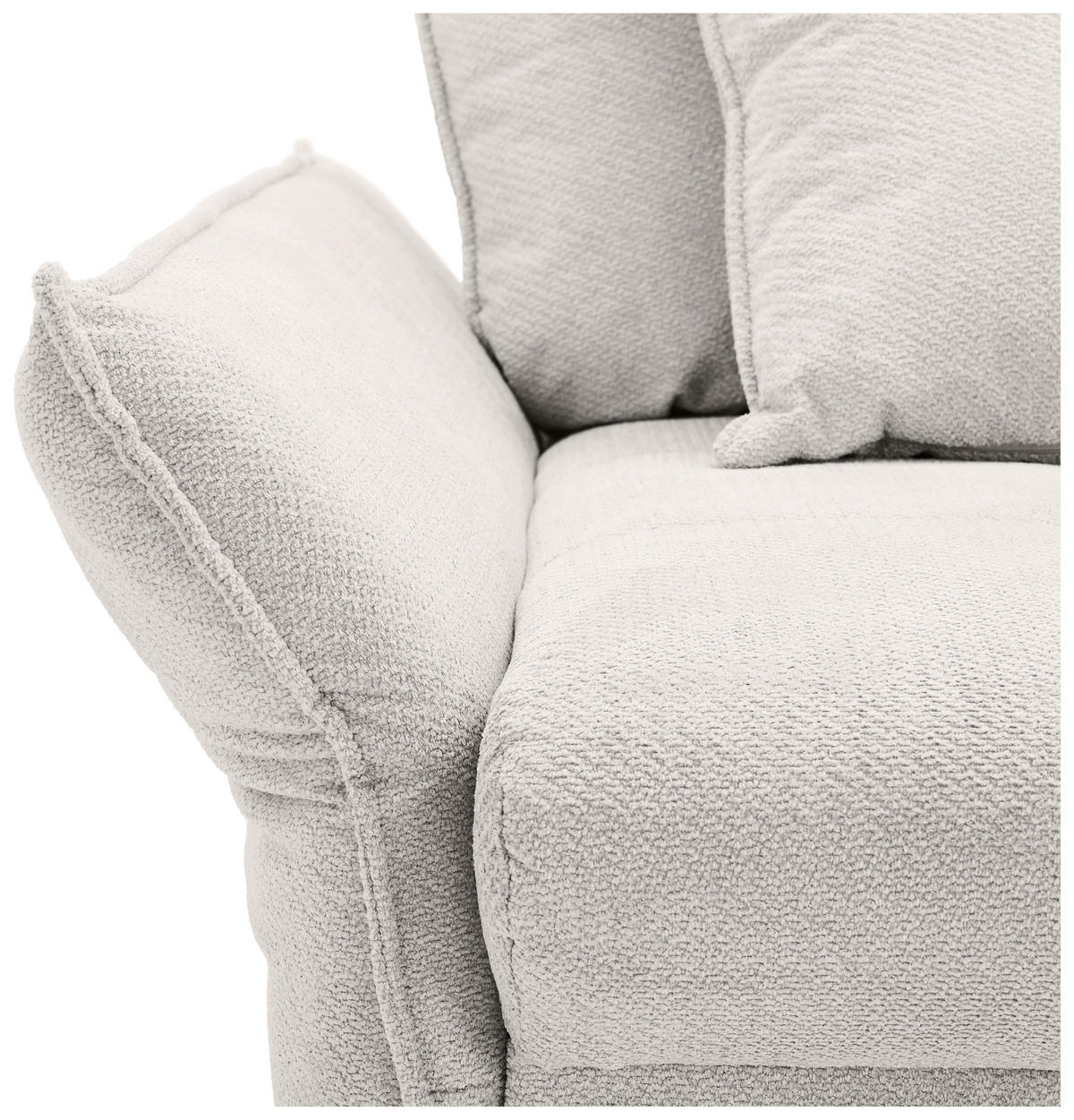 BIGSOFA  in Webstoff Weiß  - Schwarz/Weiß, KONVENTIONELL, Textil/Metall (282/94/127cm) - Ambia Home