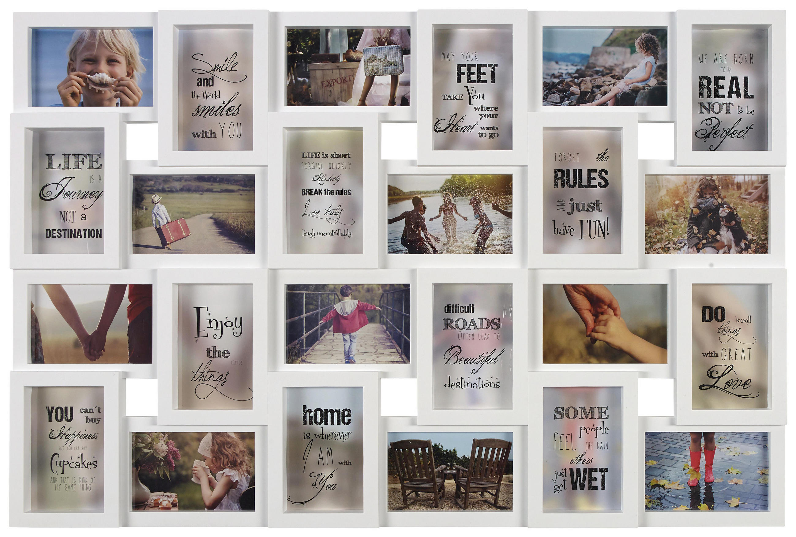 Collagen-Bilderrahmen in Weiß