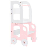 KOMBIHOCHSTUHL  - Pink/Weiß, Basics, Holz (38/90/40cm)