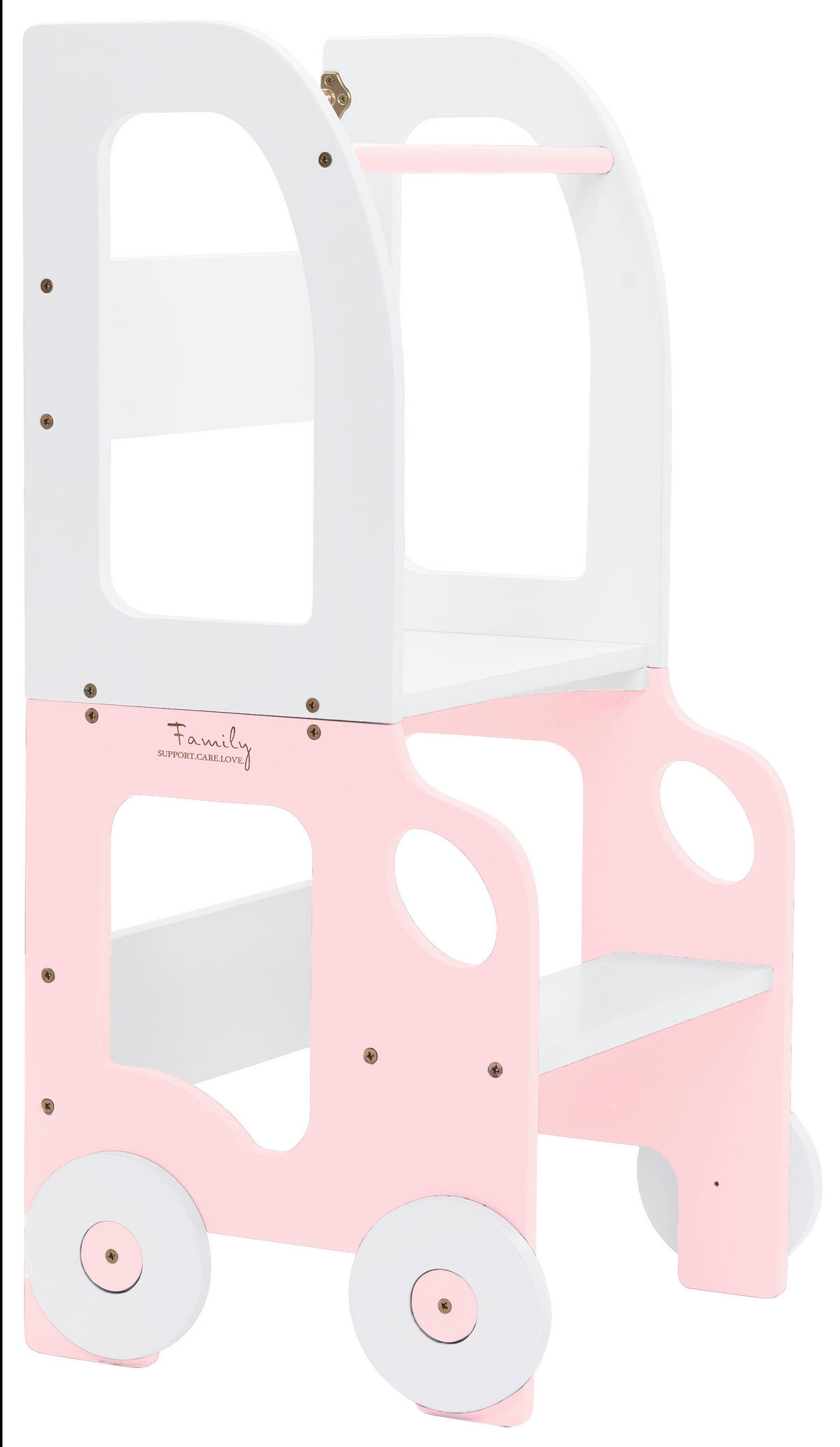 KOMBIHOCHSTUHL  - Pink/Weiß, Basics, Holz (38/90/40cm)
