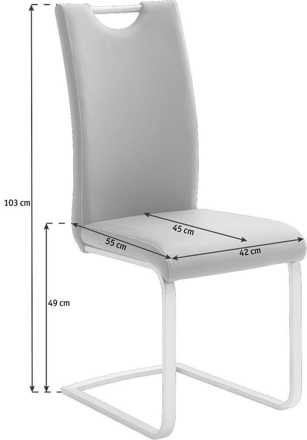 SCHWINGSTUHL  in Edelstahl Lederlook  - Edelstahlfarben/Petrol, Design, Textil/Metall (42/103/55cm) - MID.YOU