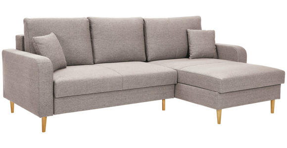 ECKSOFA in Flachgewebe Naturfarben - Eiche Wotan/Naturfarben, KONVENTIONELL, Holz/Textil (255/157cm) - Carryhome
