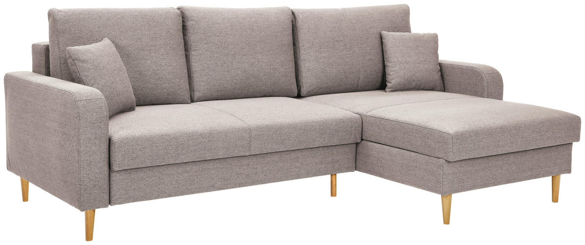 ECKSOFA in Flachgewebe Naturfarben  - Eiche Wotan/Naturfarben, Konventionell, Holz/Textil (255/157cm) - Carryhome