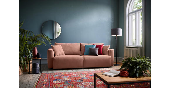 SCHLAFSOFA Cord Koralle  - Koralle/Schwarz, Design, Kunststoff/Textil (250/92/105cm) - Carryhome