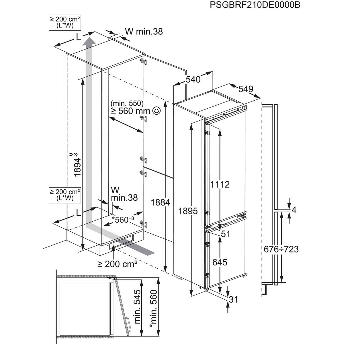 KÜHL-GEFRIER-KOMBINATION ENT6ME19S  - Weiß, Basics, Kunststoff/Metall (54,0/189,5/54,9cm) - Electrolux