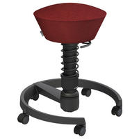 BÜROHOCKER Wollmischung mel. Schwarz, Dunkelrot  - Schwarz/Dunkelrot, Basics, Kunststoff/Textil (55/45,66/55cm) - Aeris