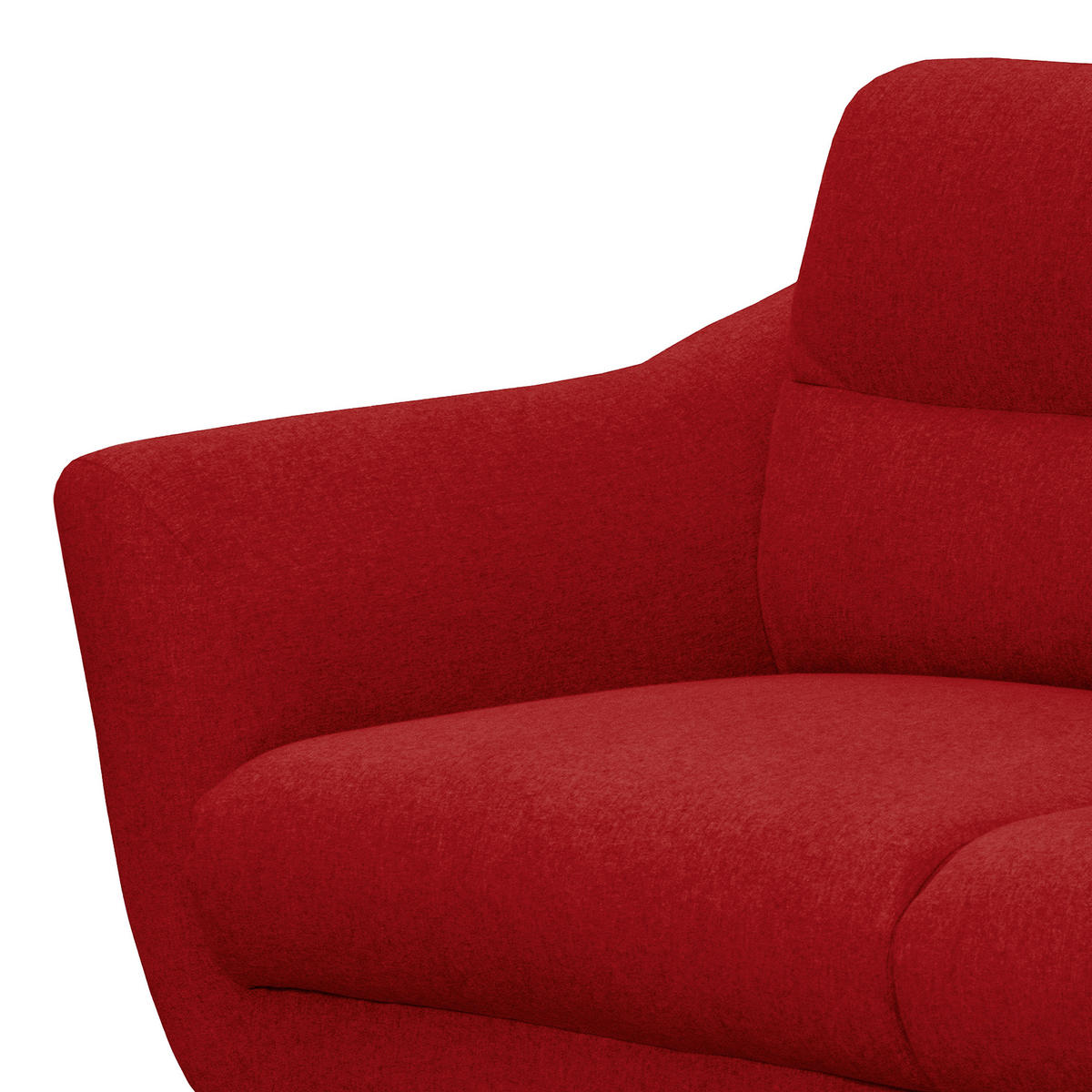 2-SITZER-SOFA in Webstoff Rot  - Buchefarben/Rot, Design, Holz/Textil (158/87/88cm) - Livetastic