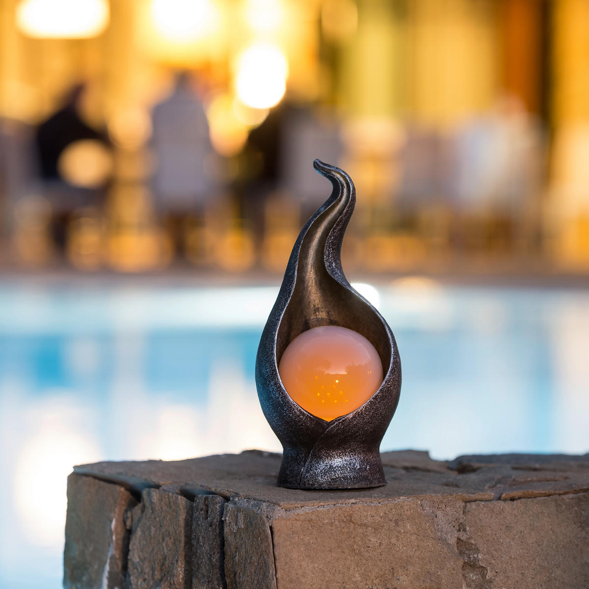 SOLARLEUCHTE - Silberfarben/Goldfarben, Lifestyle, Glas/Kunststoff (12/11/26,5cm) - Ambia Garden