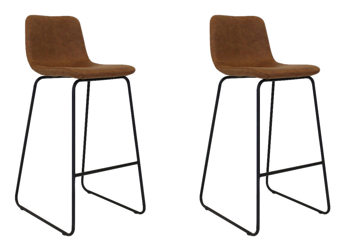BARHOCKER-SET Cognac  - Cognac/Schwarz, LIFESTYLE, Kunststoff/Metall (48/102/54cm) - MID.YOU