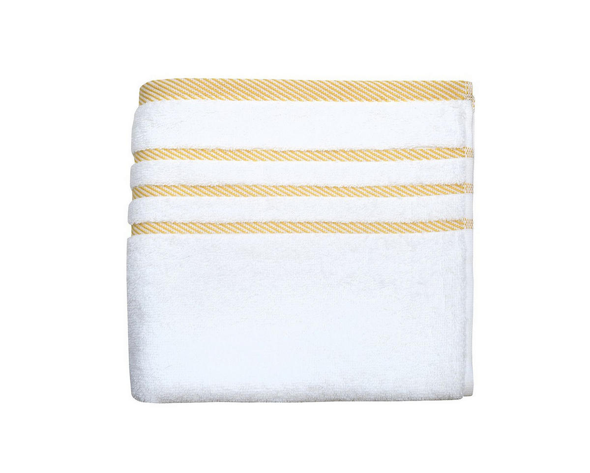 RUČNÍK, 50/90 cm, žlutá, bílá - bílá/žlutá, Konvenční, textil (50/90cm) - Esposa