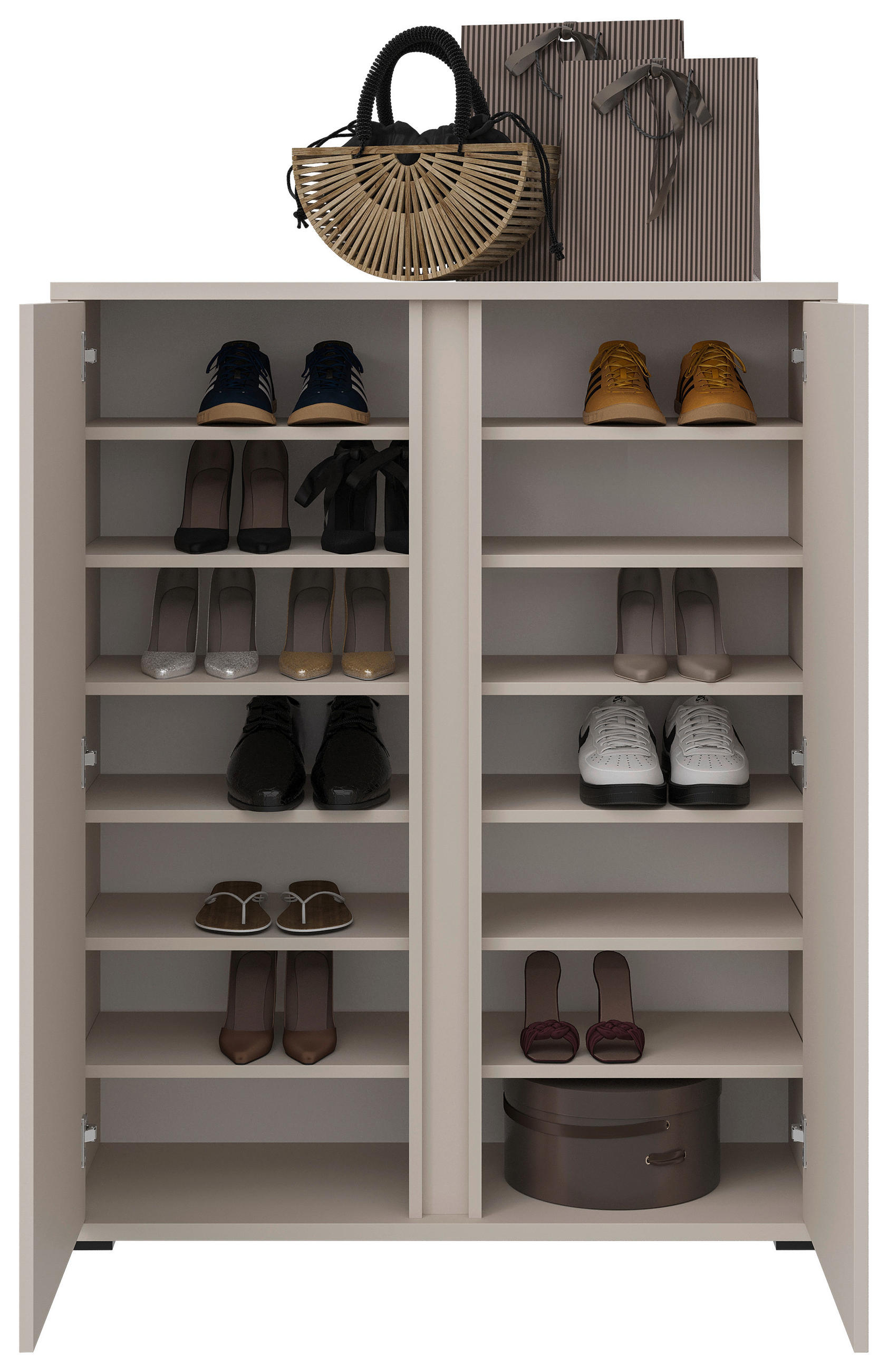 SCHUHSCHRANK Kaschmir  - Kaschmir/Anthrazit, KONVENTIONELL, Holzwerkstoff/Kunststoff (97,5/120/34cm) - Xora