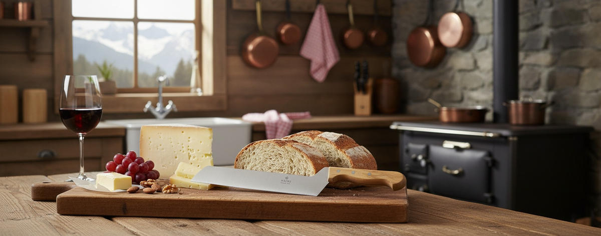 KÄSEMESSER Heidi Cheese Line: Hartkäsemesser 27 cm  - Edelstahlfarben/Braun, Basics, Holz/Metall (27cm) - Heidi Cheese Line