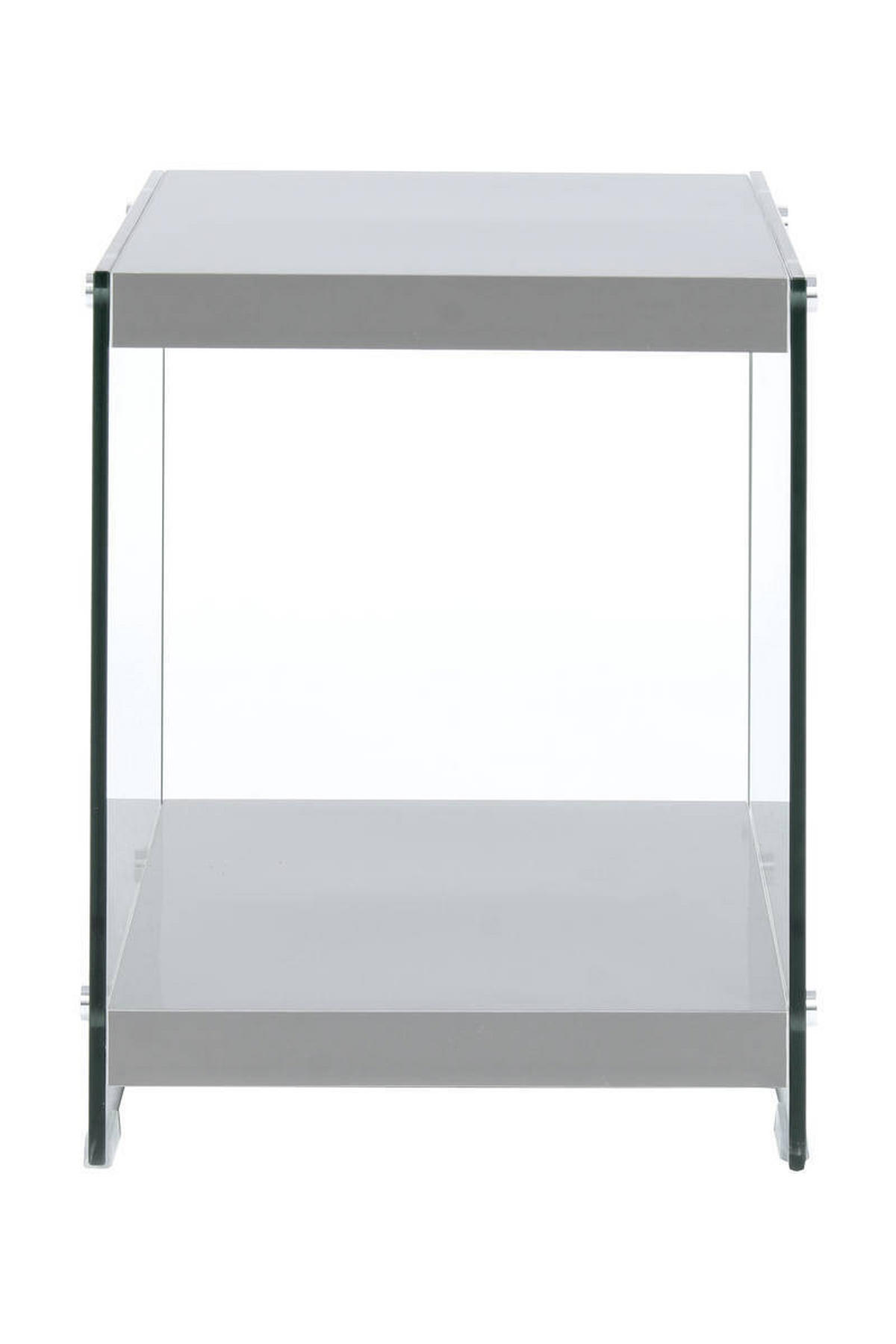 BEISTELLTISCH in Glas, Holzwerkstoff 35/35/45 cm  - Klar/Grau, Basics, Glas/Holzwerkstoff (35/35/45cm) - Kayoom