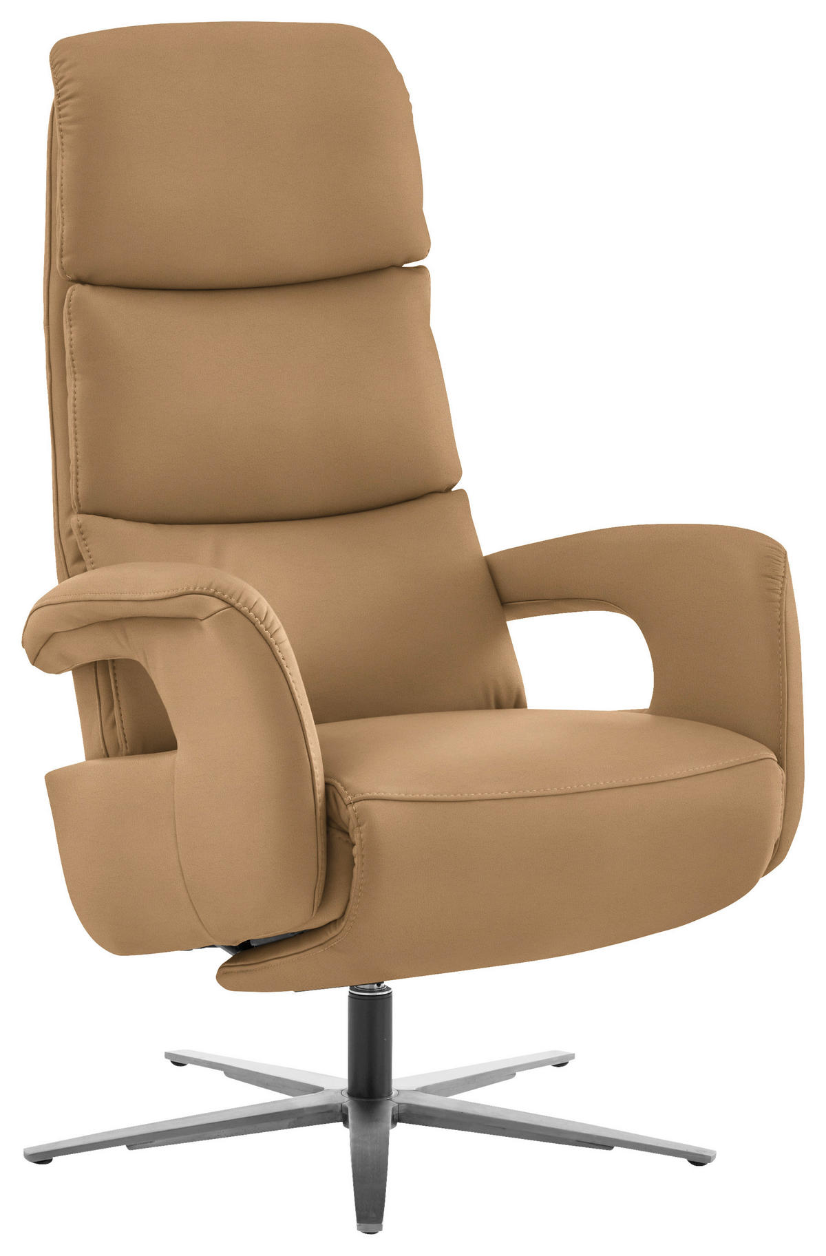 RELAXSESSEL in Leder Honig  - Edelstahlfarben/Honig, Design, Leder/Metall (76/119/86cm) - Dieter Knoll