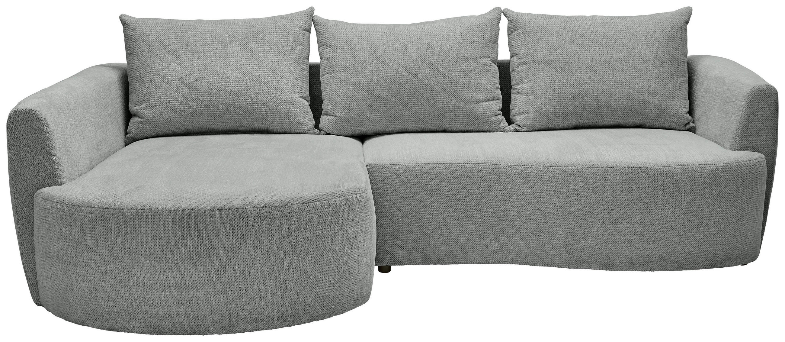 ECKSOFA Grau Chenille  - Schwarz/Grau, MODERN, Kunststoff/Textil (179/287cm) - Carryhome