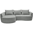 ECKSOFA  in Chenille Grau  - Schwarz/Grau, MODERN, Kunststoff/Textil (179/287cm) - Carryhome