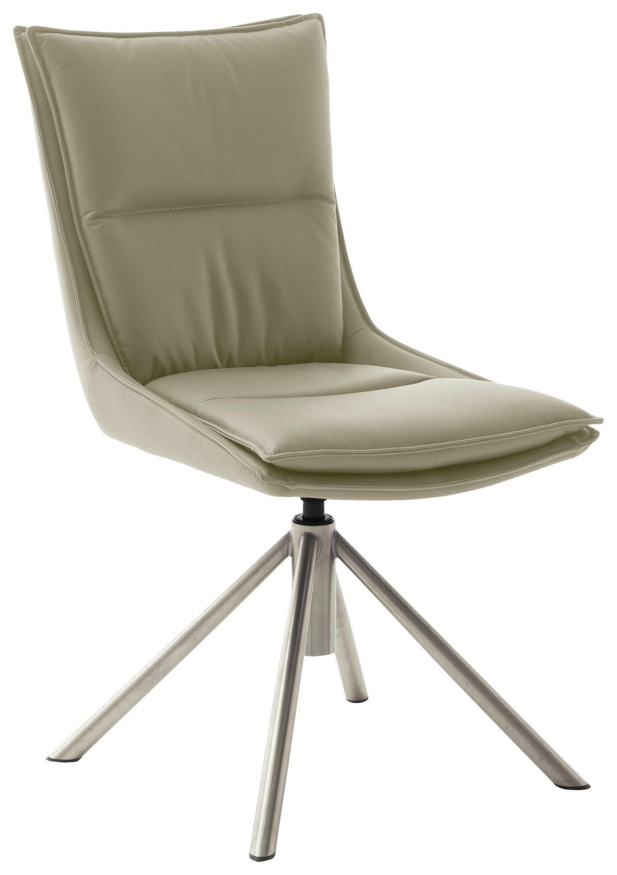 STUHL drehbar beschichtet Edelstahlfarben, Cappuccino  - Edelstahlfarben/Cappuccino, Design, Textil/Metall (49/90/65cm) - Novel