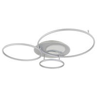 LED-DECKENLEUCHTE Johnson 116,6/86,4/13 cm  - Silberfarben/Opal, Design, Kunststoff/Metall (116,6/86,4/13cm) - Globo