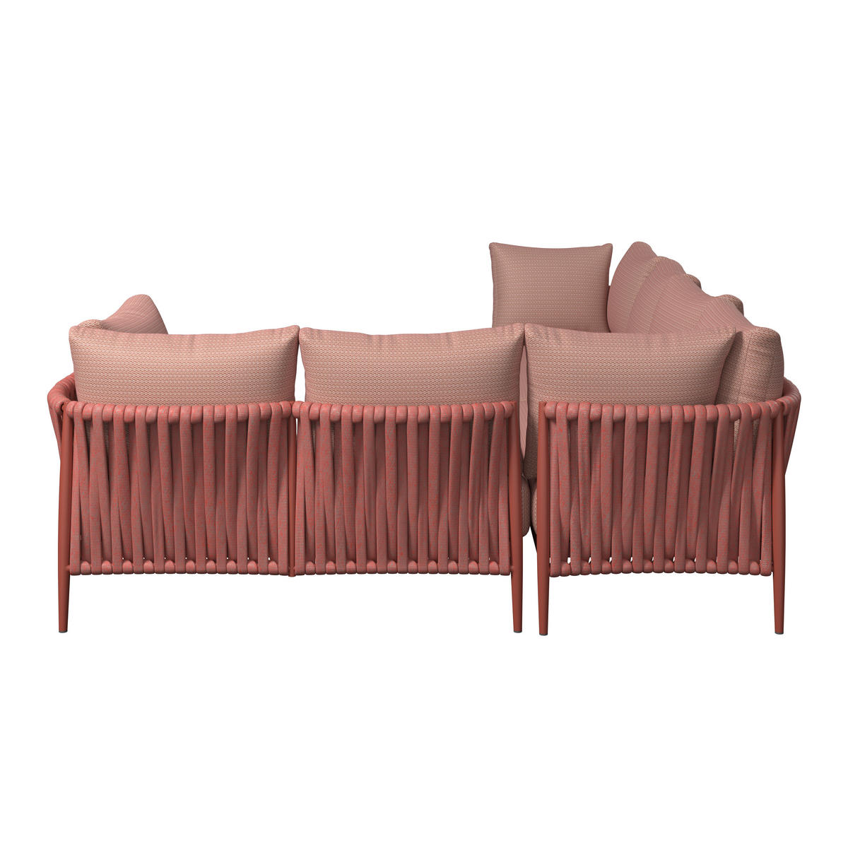 LOUNGEGARNITUR 296/229 cm Aluminium  - Rot/Dunkelrot, Design, Textil/Metall (296/229cm) - Amatio