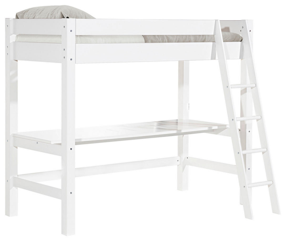 Pat Înalt 90/200 cm  - alb/culoare natur, Lifestyle, lemn (90/200cm) - MID.YOU